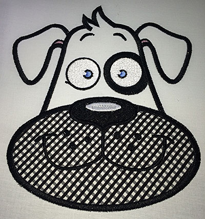 Embroidery Design: Applique dog small 4.31w X 4.94h