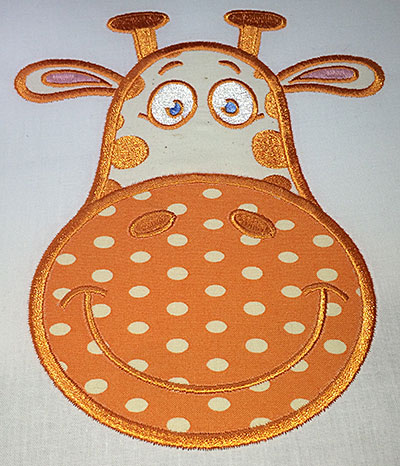 Embroidery Design: Applique giraffe small 4.00w X 4.94h