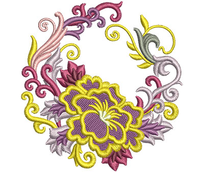 Embroidery Design: Flower Fans 2 3.26w X 3.42h