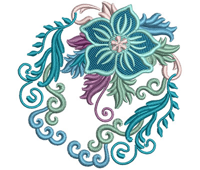 Embroidery Design: Flower Fans 4 3.27w X 3.31h