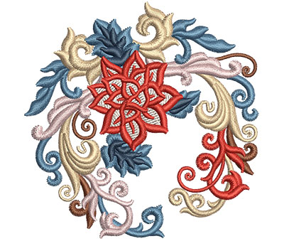 Embroidery Design: Flower Fans 6 3.22w X 3.26h