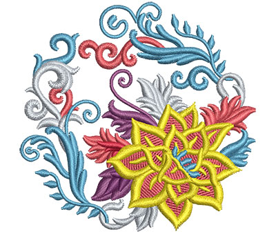 Embroidery Design: Flower Fans 8 3.26w X 3.17h