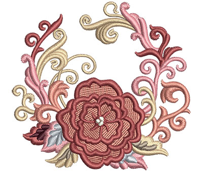 Embroidery Design: Flower Fans 9 3.26w X 3.08h