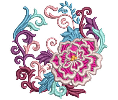 Embroidery Design: Flower Fans 10 3.22w X 3.25h