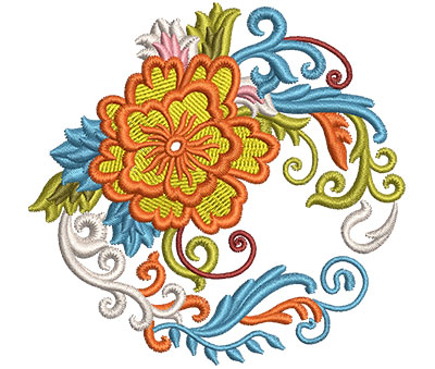 Embroidery Design: Flower Fans 5 3.26w X 3.13h
