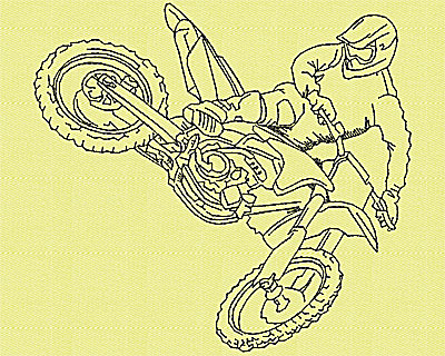 Embroidery Design: Motor Bike 7 4.94w X 4.56h