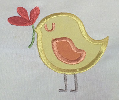 Embroidery Design: Spring Bird Applique 3.37w X 3.24h