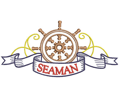 Embroidery Design: Seaman 6.96w X 3.34h