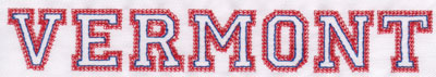 Embroidery Design: Vermont Name1.21" x 7.96"