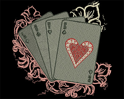 Embroidery Design: Love Cards 7.04w X 6.91h