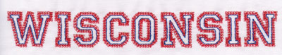 Embroidery Design: Wisconsin Name1.09" x 8.02"