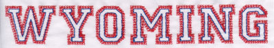 Embroidery Design: Wyoming Name1.25" x 8.03"