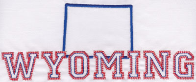 Embroidery Design: Wyoming Outline and Name3.26" x 8.03"