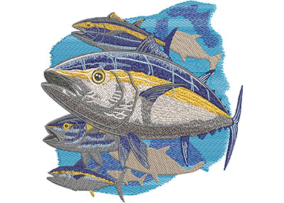 Embroidery Design: Yellow Fin Tuna Low Density 7.86w X 7.83h
