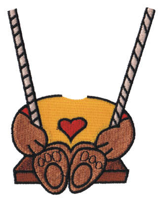 Embroidery Design: Swinging Bear Body3.35" x 4.23"
