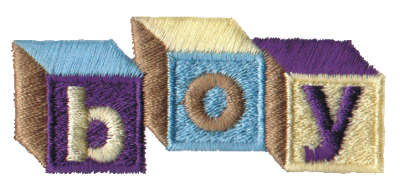 Embroidery Design: Baby Blocks - Boy3.00" x 1.27"