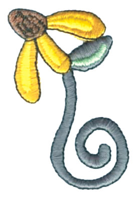 Embroidery Design: Yellow Flower1.74" x 2.53"