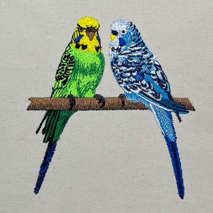 Two Parakeets embroidery design