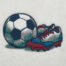soccer ball and shoes embroidery design