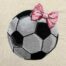 Soccer Ball with bow embroidery design