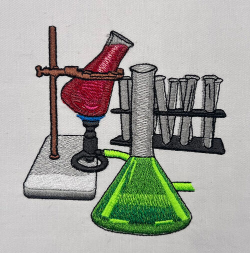 Science lab embroidery design