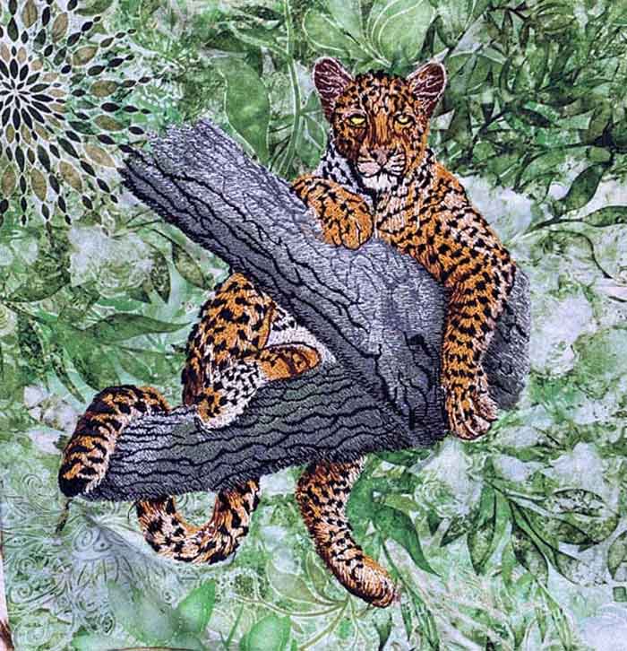 leopard in tree cushion