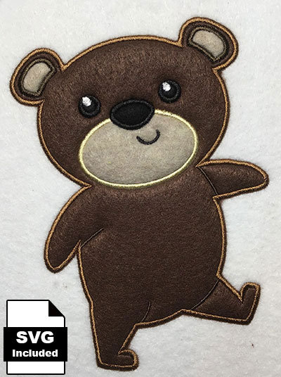 teddy bear applique embroidery design