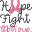 hope fight believe saying embroidery design