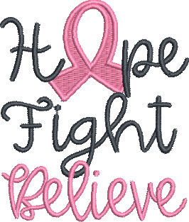 hope fight believe saying embroidery design