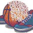 basketball equipment embroidery design