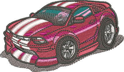 mustang car embroidery design