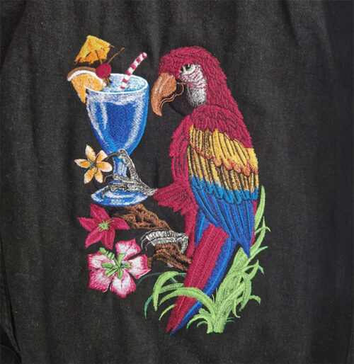 Parrot with drink jacket