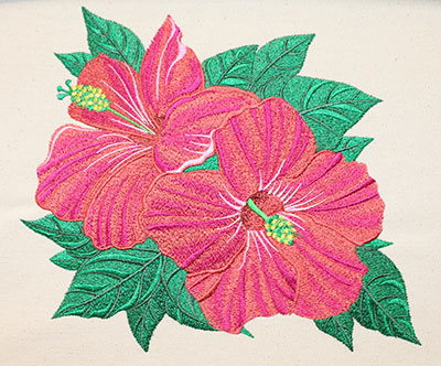 Hibiscus embroidery design