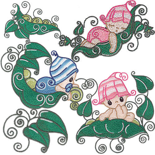 Sweet Pea Baby Embroidery Design Pack