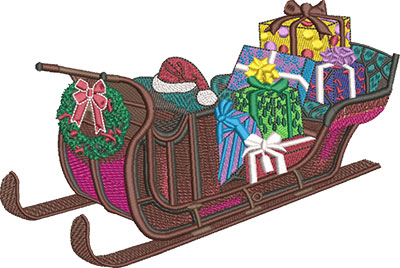 christmas sleigh embroidery design