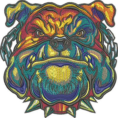 bulldog mascot embroidery design