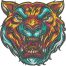 tiger head mascot embroidery design
