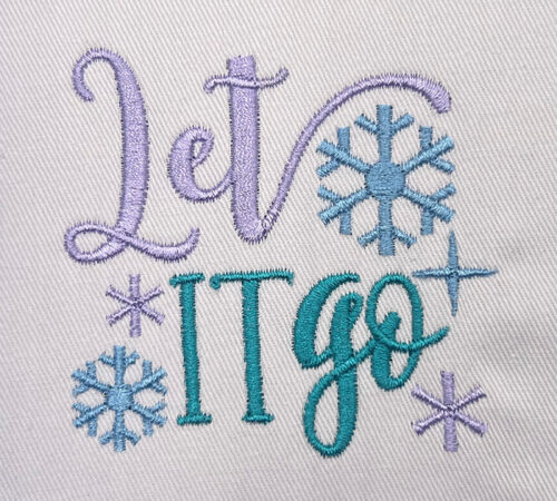 Let it go embroidery design