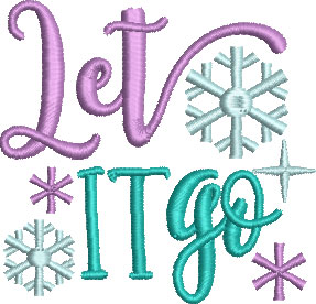 Let It Go embroidery design