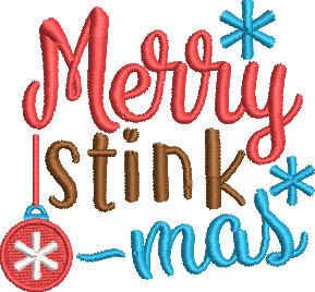 Merry Stinkmas embroidery design