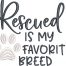 rescued is my favorite breed embroidery design