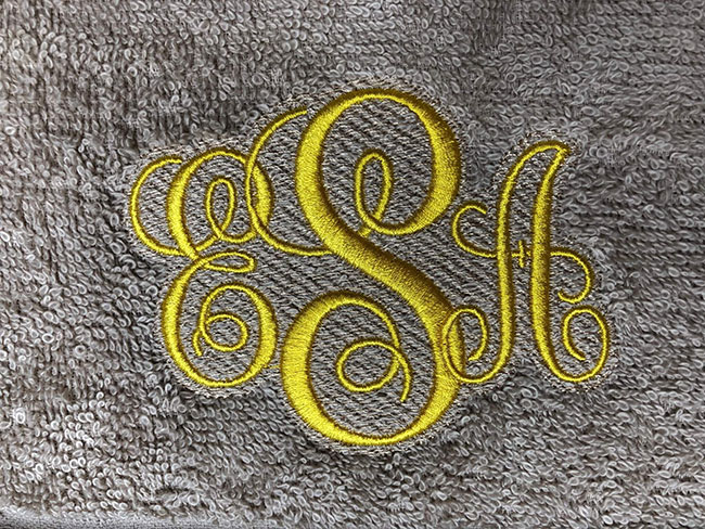 Embroidery Monogram on Towel
