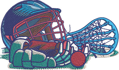 lacrosse comic equipment embroidery design