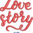 Love story embroidery design