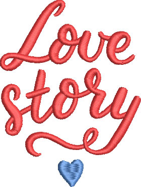 Love story embroidery design