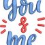 You and Me embroidery design