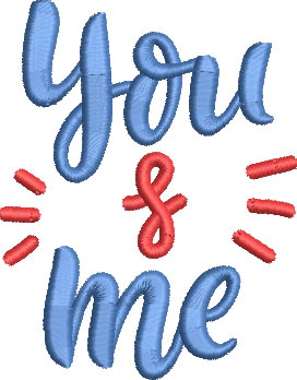 You and Me embroidery design
