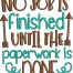 no job finished embroidery design