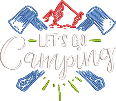 lets go camping embroidery design