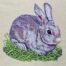 white bunny rabbit embroidery design